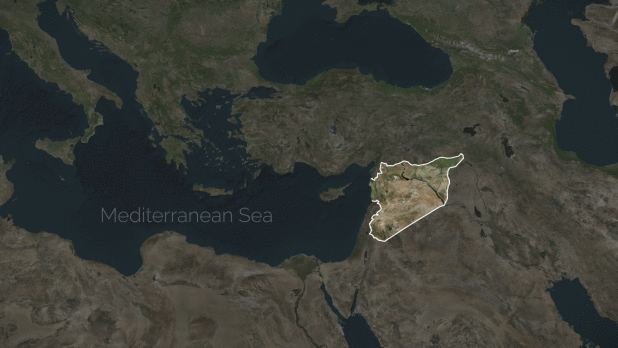 Map highlighting Syria
